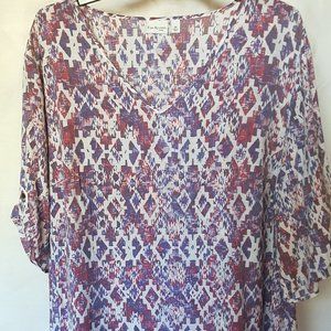Kim Rogers Curvy 2X Top Tunic Handkerchief Hem NWT
